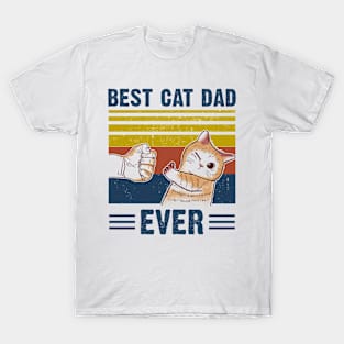 Vintage Best Cat Dad Ever Cute Cat Daddy T-Shirt